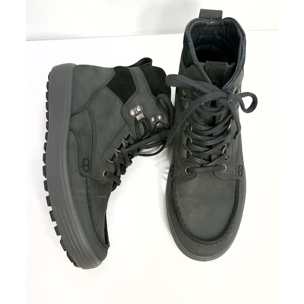 Men's ECCO Soft 7 Tred Moc Toe Ankle Boot Black/Black Cow Oil Nubuck 39 US 5-5.5